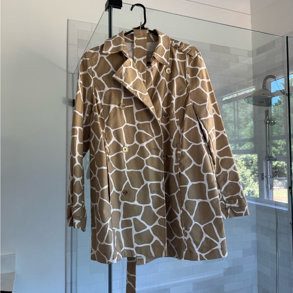 Giraffe Print Trench Coat